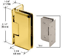 CRL Polished Brass Petite 044 Series Wall Mount Offset Back Plate Hinge