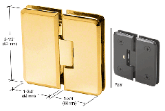 CRL Polished Brass Petite 180 Series 180 Degree Glass-to-Glass Hinge