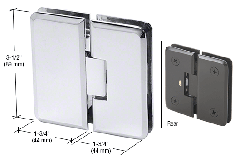 CRL Polished Chrome Petite 180 Series 180 Degree Glass-to-Glass Hinge