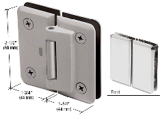 CRL Brushed Nickel Petite 182 Series 180 Degree Glass-to-Glass Hinge Swings In Only