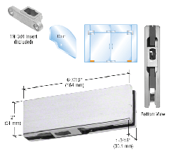 CRL Brushed Stainless Bottom Door Patch with 1NT301 Insert