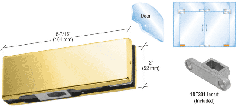 CRL Brass Bottom Door Patch with 1NT301 Insert