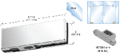 CRL Polished Stainless Bottom Door Patch with 1NT301 Insert