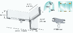 CRL Satin Anodized Left Hand Sidelite Transom Patch with Support Fin Bracket and 1NT300 Insert