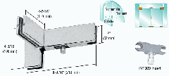 CRL Brushed Stainless Right Hand Sidelite Transom Patch with Support Fin Bracket and 1NT300 Insert