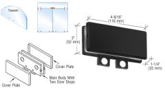 CRL Matte Black Transom Mounted Connector with Two Reversible Door Stops