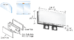 CRL Polished Stainless Transom Mounted Connector with Two Reversible Door Stops