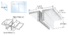 CRL Satin Anodized Ceiling Mounted Support Fin Bracket Patch Fitting