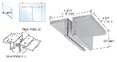 CRL Brushed Stainless Ceiling Mounted Support Fin Bracket Patch Fitting