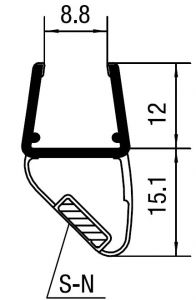 CRL 45 Degree LH Magnetic Profile for Glass-to-Glass Fits 3/8" to 1/2" Glass