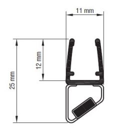 CRL Black 45° Right Hand Magnetic Profile, 6 - 8 mm, 2500 mm