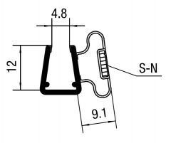 CRL Magnetic Profile for 6 mm and 8 mm Glass, 2500 mm