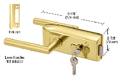 CRL Polished Brass Glass Mounted Latch With Lock and Thumbturn