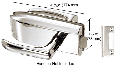 CRL Polished Stainless Glass Mounted Passage Latch