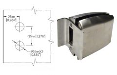 CRL Brushed Stainless Steel PTH Series Glass Mounted Small Patch Lock Keeper - Europe