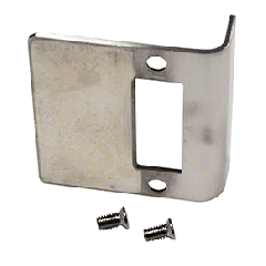 CRL Brushed Stainless PTH Series Wall or Frame Fixed Strike Plate with Stop