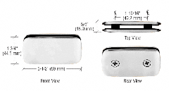 CRL Satin Chrome Roman Style 180 Degree Double Stud Glass Clamp