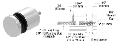 CRL Brushed Stainless Glass Rail Standoff Base and Cap - 1-3/4" Projection