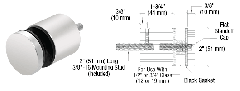 CRL Polished Stainless Glass Rail Standoff Base and Cap - 1-3/4" Projection