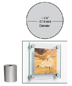 CRL 316 Brushed Stainless 1-1/4" Diameter by 1-1/2" Standoff Base