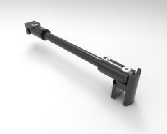 CRL round support bar set, Ø 12 MM, 1200 MM, glass-wall mount, 8 -10 mm, matte black