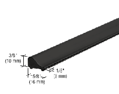 CRL Matte Black Frameless Shower Door Tapered Threshold