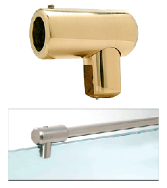 CRL Polished Brass Support Bar U-Bracket for 1/4" and 5/16" Glass