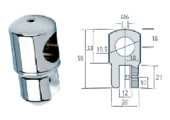 CRL Chrome Plated Shower Stabilizer for 8 to 10 mm Glass, 360° rotatable