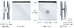 CRL Chrome Square Style Hole-in-Glass Fixed Panel U-Clamp