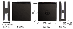 CRL Gun Metal Square Style Hole-in-Glass Fixed Panel U-Clamp