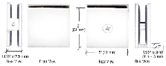 CRL White Square Style Hole-in-Glass Fixed Panel U-Clamp