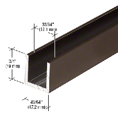 CRL Oil Rubbed Bronze 1/2" Fixed Panel Shower Door Deep U-Channel - 95"