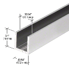 CRL Satin Anodized 1/2" Fixed Panel Shower Door Deep U-Channel - 95"