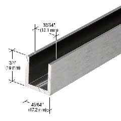 CRL Brushed Anodized 1/2" Fixed Panel Shower Door Deep U-Channel - 95"