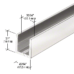 CRL Brite Anodized 1/2" Fixed Panel Shower Door Deep U-Channel - 95"