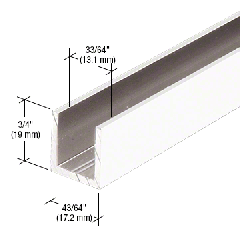 CRL White 1/2" Fixed Panel Shower Door Deep U-Channel - 95"