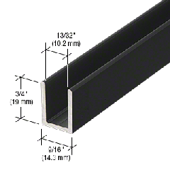 CRL Black 3/8" Fixed Panel Shower Door Deep U-Channel - 95"