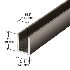 CRL Gun Metal 3/8" Fixed Panel Shower Door Deep U-Channel - 95"