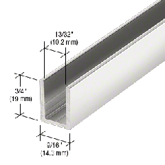 CRL Polished Stainless 3/8" Fixed Panel Shower Door Deep U-Channel - 95"