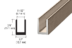 CRL Brushed Nickel 5/16" Single Aluminum U-Channel