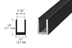 CRL Matte Black 5/16" Single Aluminum U-Channel