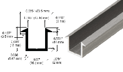 CRL 98" Brite Anodized U-Channel for 1/2" Glass Recess