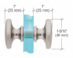 CRL Brushed Nickel Traditional Style Back-to-Back Shower Door Knobs