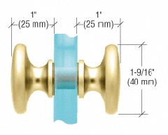 CRL Polished Brass Traditional Style Back-to-Back Shower Door Knobs