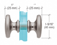 CRL Brushed Satin Chrome Traditional Style Back-to-Back Shower Door Knobs