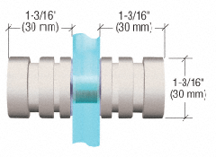 CRL Satin Nickel Contemporary Style Back-to-Back Shower Door Knobs