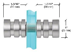 CRL Brushed Satin Chrome Junior Contemporary Style Back-to-Back Shower Door Knobs