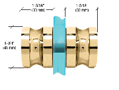 CRL Polished Brass Euro Style Back-to-Back Shower Door Knobs