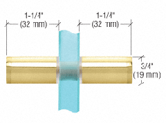 CRL Polished Brass Cylinder Style Back-to-Back Shower Door Knobs With Plastic Sleeve