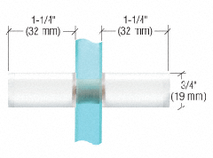 CRL White Cylinder Style Back-to-Back Shower Door Knobs With Plastic Sleeve